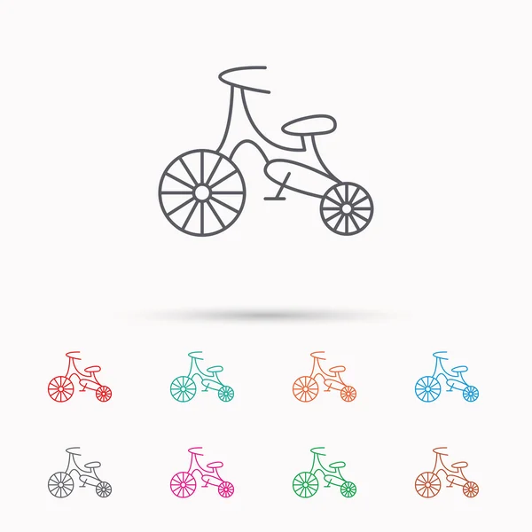 自転車のアイコン。子供実行自転車標識. — ストックベクタ