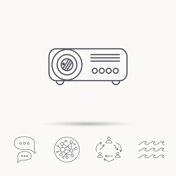 Het pictogram van de projector. Videopresentatie apparaat teken. — Stockvector