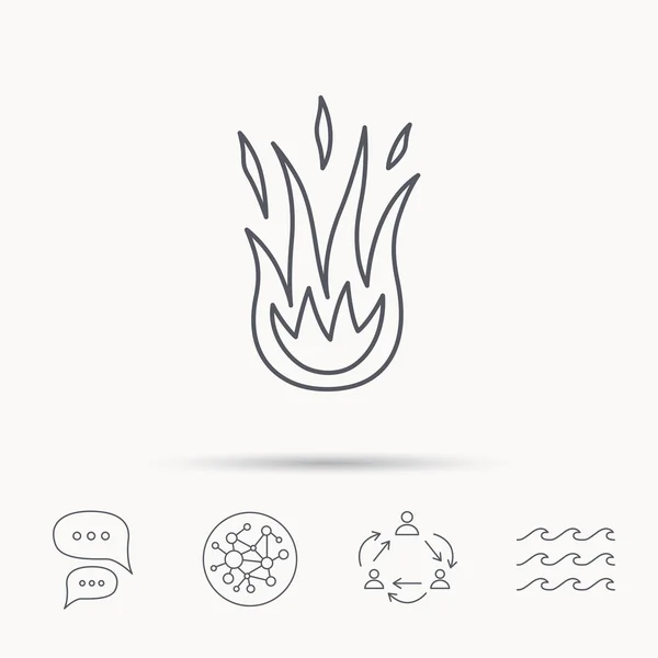 Icône feu. Signe de flamme chaude . — Image vectorielle