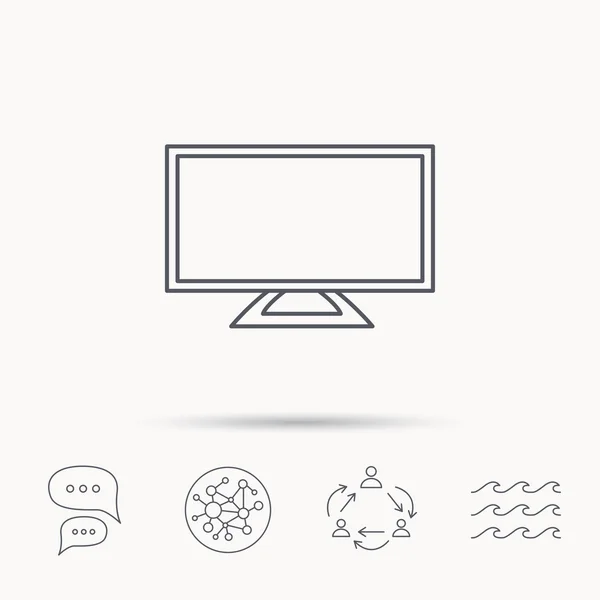 Icône TV LCD. Signe mené de moniteur . — Image vectorielle