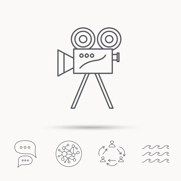 Video camera icon. Retro cinema sign. — Stock Vector