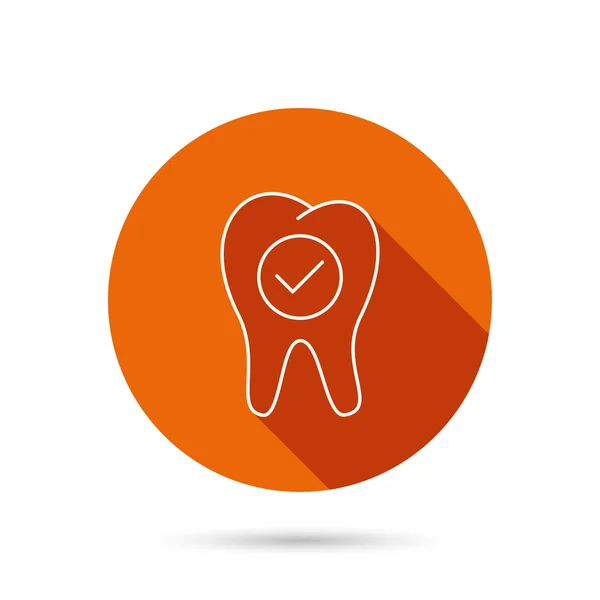 Check tooth icon. Stomatology sign. — Stock Vector