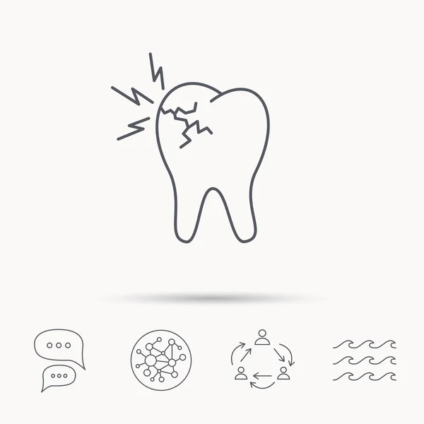 Ból zęba ikona. Stomatologicznych opieki zdrowotnej znak. — Wektor stockowy