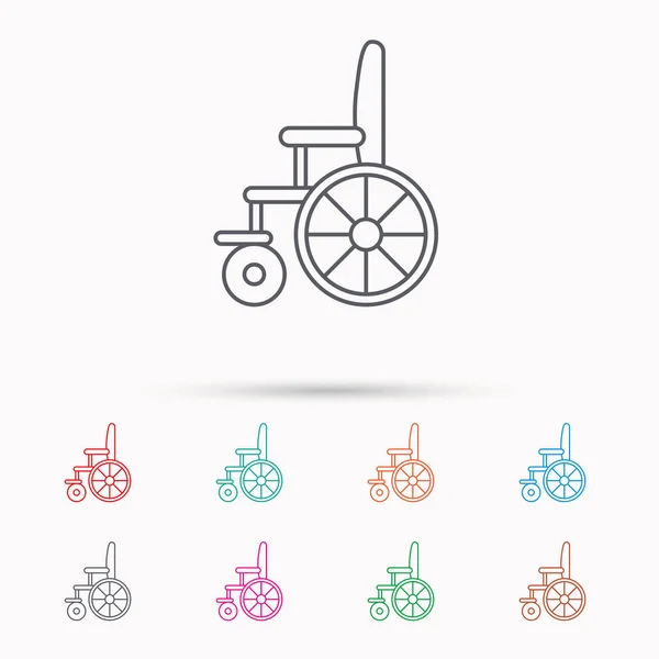 Icône fauteuil roulant. Panneau de signalisation handicapés . — Image vectorielle