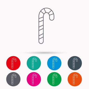 Şeker kamışı simgesi. Tatlı şeker lolipop işareti.