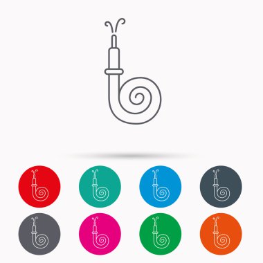 Yangın hortum reel simgesi. İşareti itfaiye istasyonu.