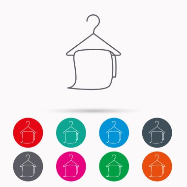 Banyo Havlu simgesi. Temizlik hizmeti işareti.