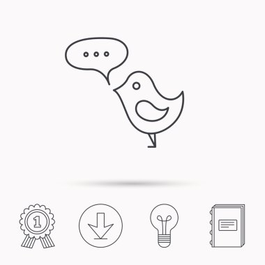 Konuşma balonu simgesinin kuş. Kısa mesajlar.