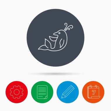 Yunus simgesi. Deniz memeli işareti.