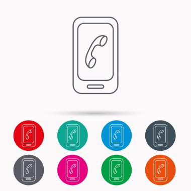 Akıllı telefon simgesi. Cep telefonu dokunmatik ekran işareti ile