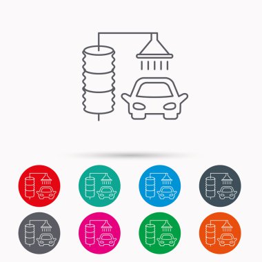 Otomatik carwash simgesi. Temizleme İstasyonu işareti.