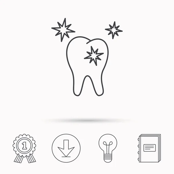 Icono de diente saludable. Señal de protección dental . — Archivo Imágenes Vectoriales