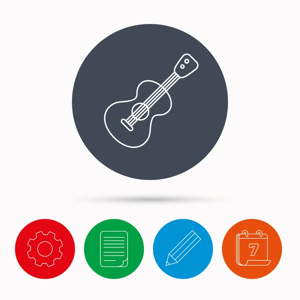 Guitar icon. Musical instrument sign. — Stock Vector