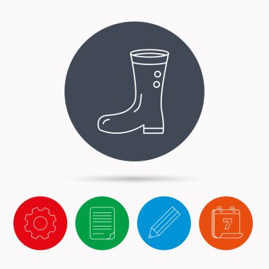 Çizmeler simgesi. Bahçe kauçuk ayakkabı işareti.