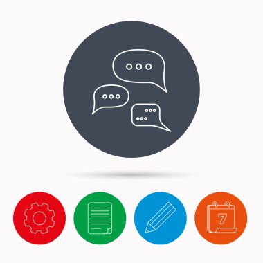 Görüşme simgesi. Sohbet konuşma kabarcıklar işareti.