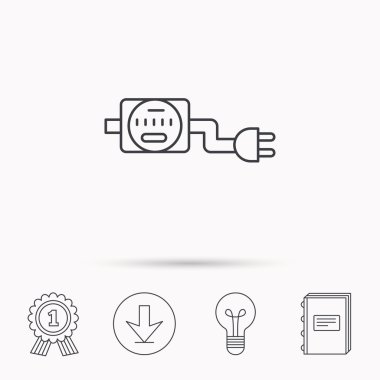 Elektrik sayaç simgesi. Elektrik fiş ile.