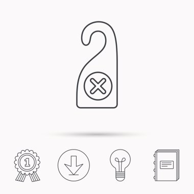 Simge rahatsız etmeyin. Kapı askı işareti uyku.