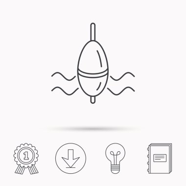 Balık tutma float simgesi. Bobber dalgalar işareti.