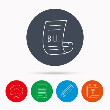 Bill simgesi. Belge işareti ödemek.