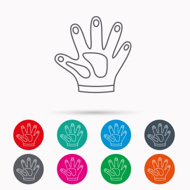 İnşaat eldiven simgesi. Tekstil koruma.