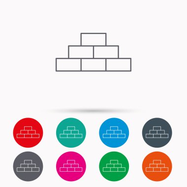 Tuğla simgesi. Tuğla inşaat işareti.