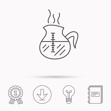 Kahve su ısıtıcısı simgesi. Sıcak bir içecek pot işareti.