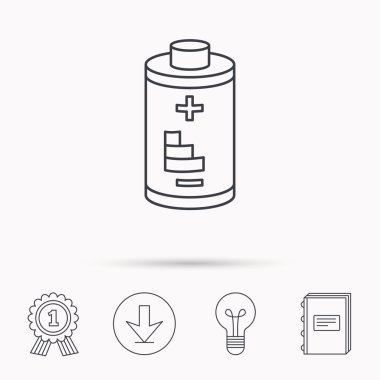 Pil simgesi. Elektrik işareti.