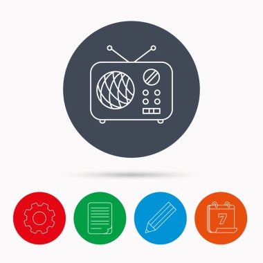 Radyo simgesi. Retro müzik alıcısı işareti.