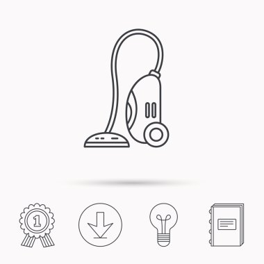 Elektrikli süpürge simgesi. Ev işi aygıt işareti.