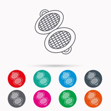 Tost makinesi simgesi. Mutfak pişirme aracı işareti.