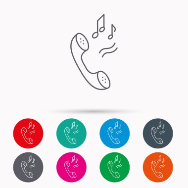 Telefon simgesi. Çağrı adı melodi.