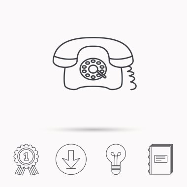 Retro telefon simgesi. Eski telefon işareti.