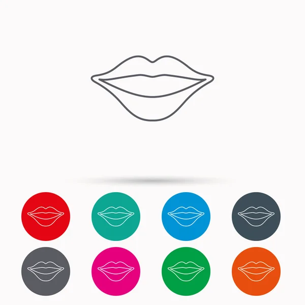 Lips icon. Smiling mouth sign. — Stock Vector