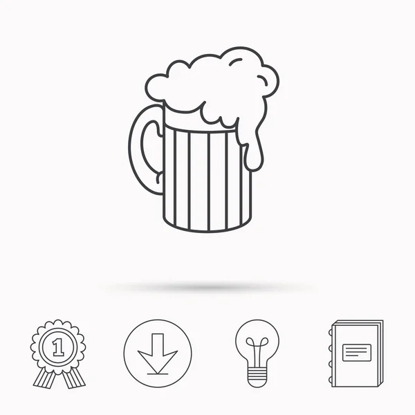 Bier pictogram. Glas alcohol drinken teken. — Stockvector