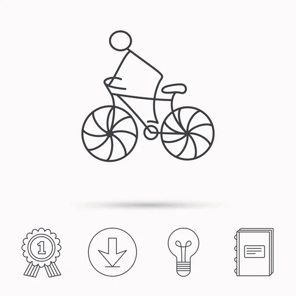 Cykling sport ikon. Bicycle race tecken. — Stock vektor
