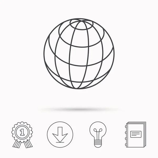 Icône Globe. Signe de voyage mondial . — Image vectorielle