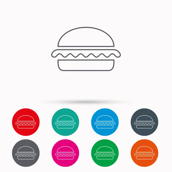 Wegetariańskie burger ikony. Fast foody znak. — Wektor stockowy