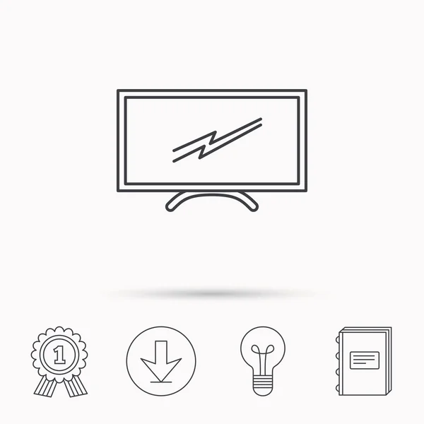 LCD-TV-ikonen. Ledde monitor undertecknar. — Stock vektor
