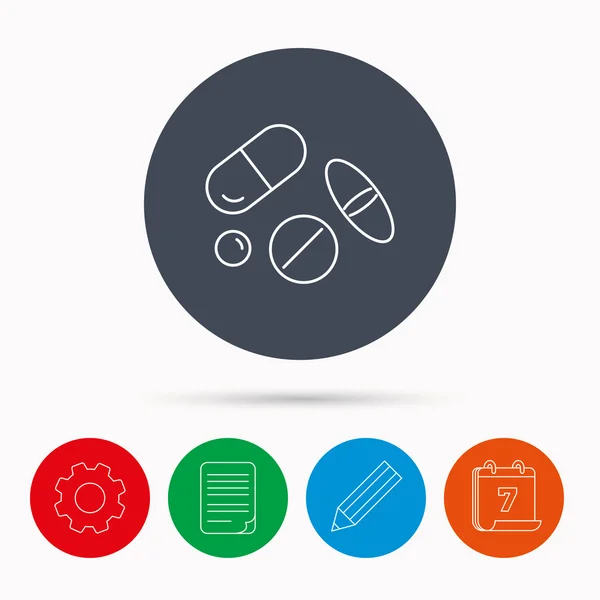 Ícone de comprimidos. Medicina comprimidos ou drogas sinal . —  Vetores de Stock