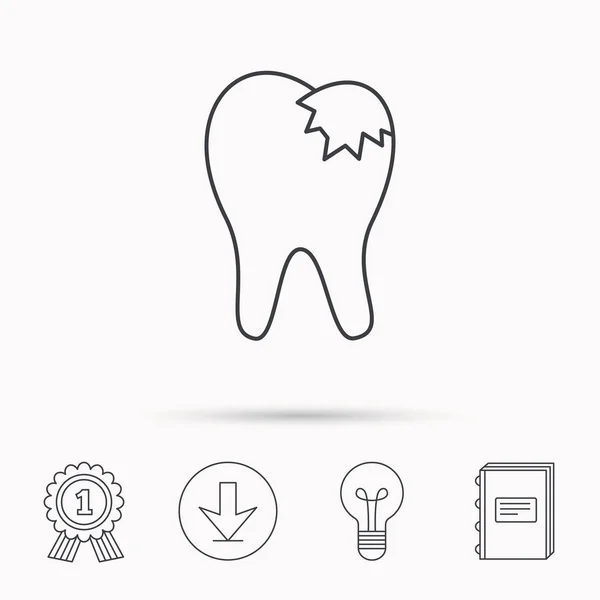 Icône des obturations dentaires. Signe de restauration des dents . — Image vectorielle