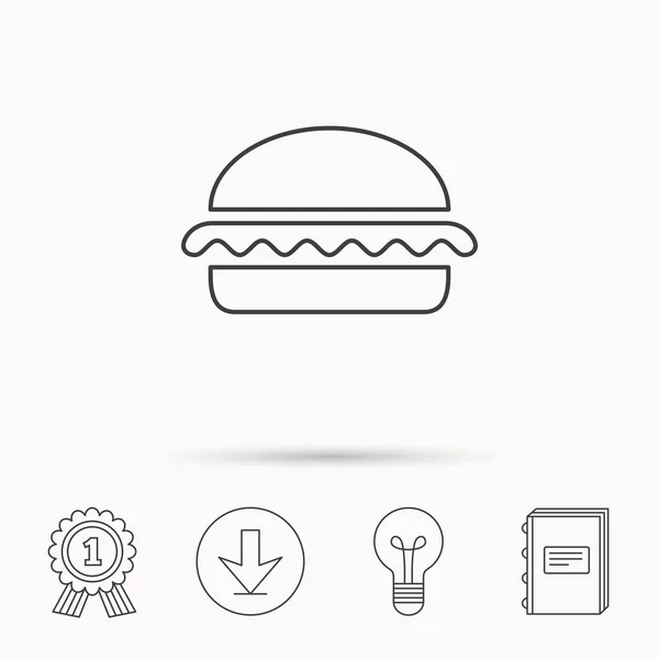 Icono de hamburguesa vegetariana. Signo de comida rápida . — Vector de stock