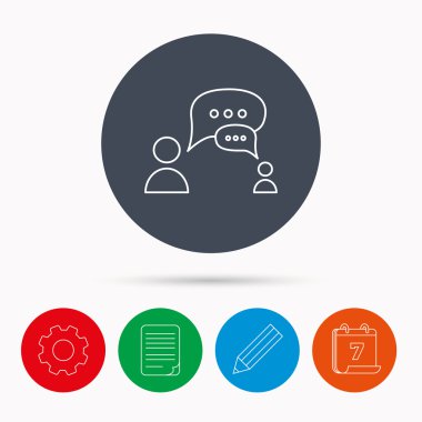 İletişim simgesi. Sohbet konuşma kabarcıklar işareti.