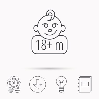 Bebek yüz simgesi. Yeni doğan çocuk işareti.