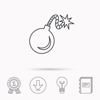 Retro bomba simgesi. Patlama patlayabilir işareti.