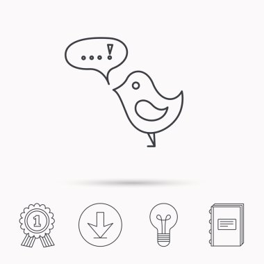 Konuşma balonu simgesinin kuş. Kısa mesajlar.