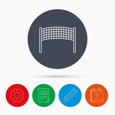 Voleybol net simgesi. Plaj spor oyun işareti.