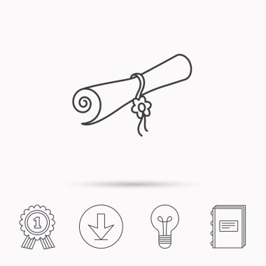 Diploma simgesi. Mezuniyet belge işareti.