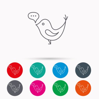 Konuşma balonu simgesinin kuş. Kısa mesajlar.