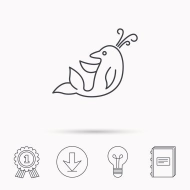 Yunus simgesi. Deniz memeli işareti.