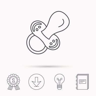 Emzik simgesi. Meme ucu veya dummy işareti.